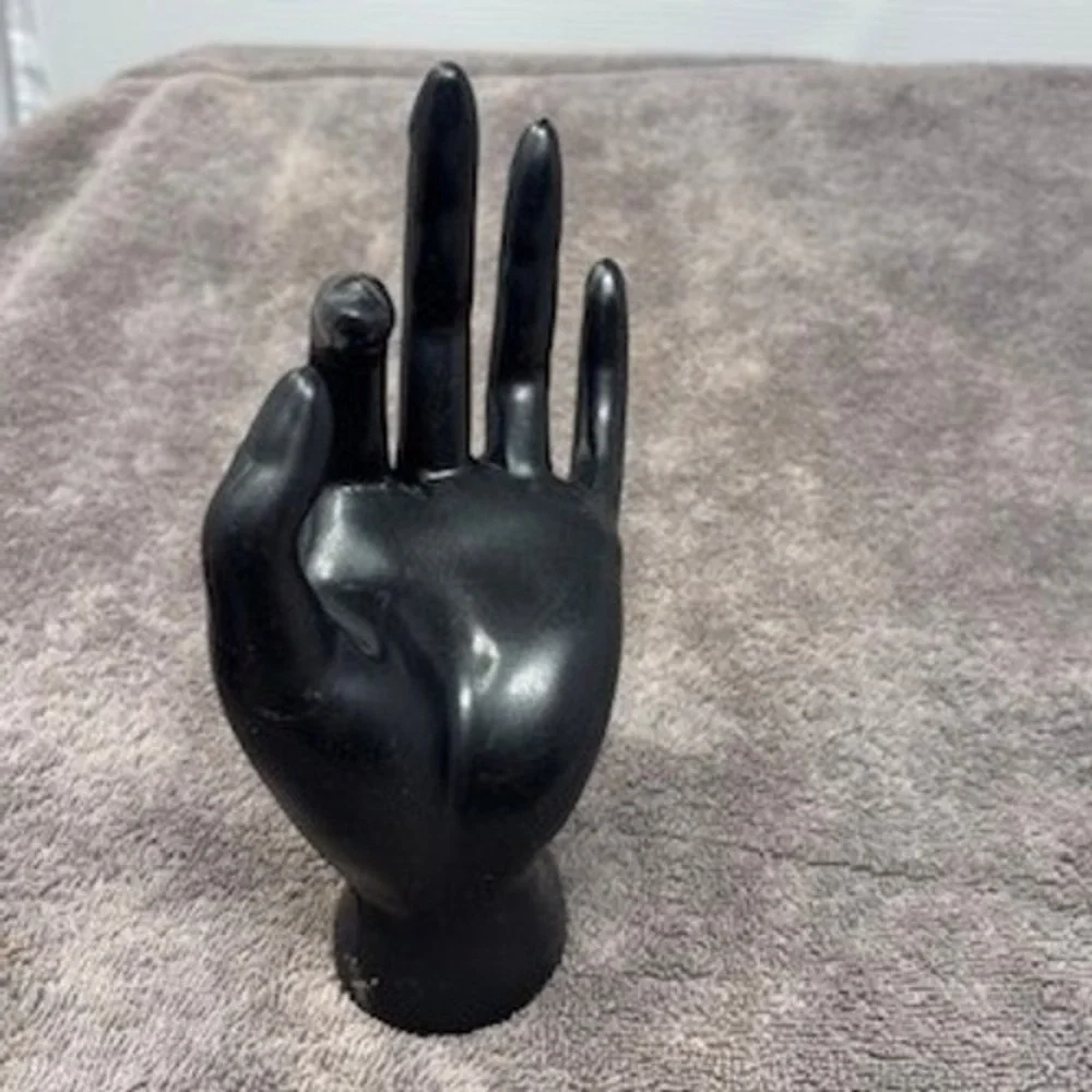 Black Hand Jewelry Holder Ring Necklace Display Stand Sculptural Boho Decor